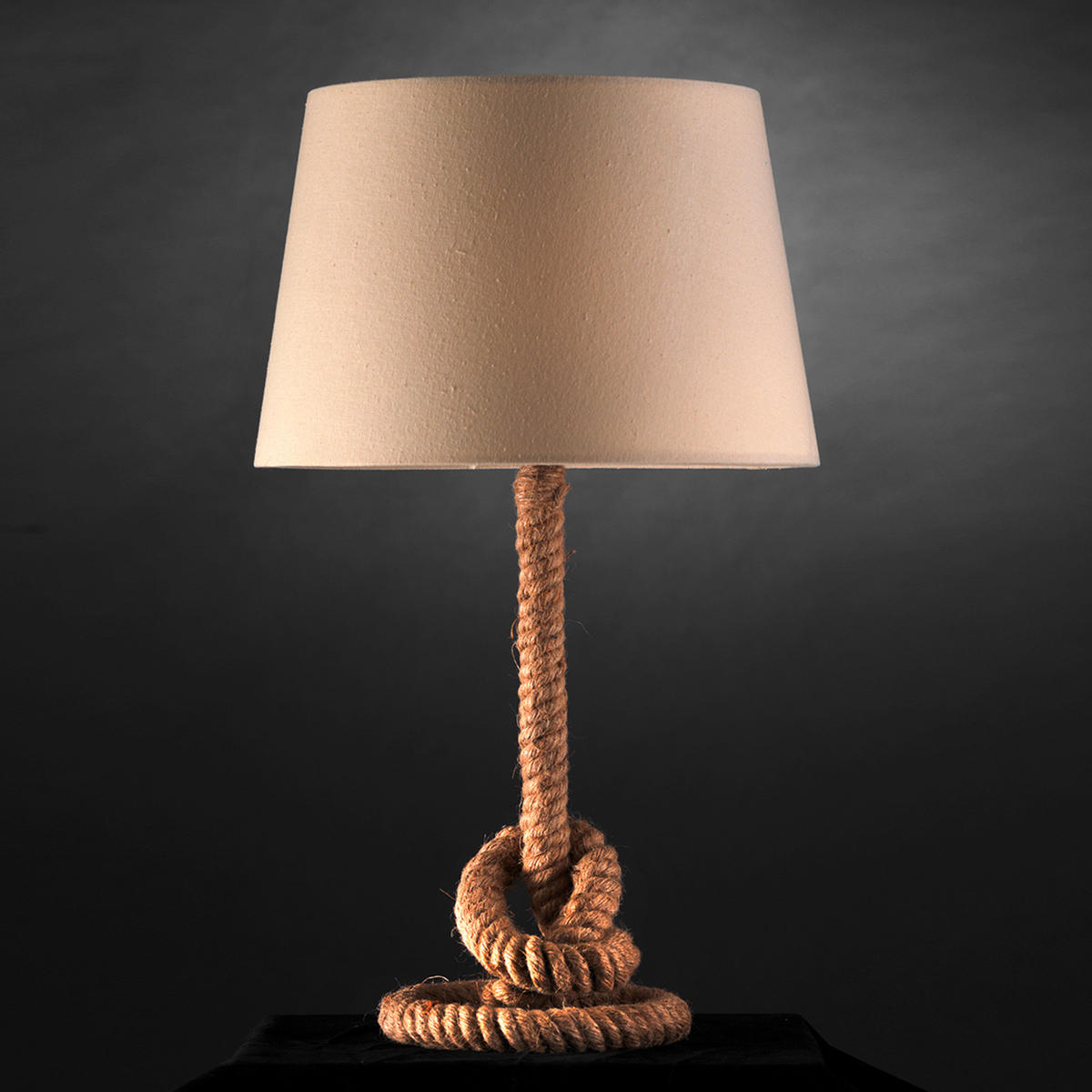TISCHLEUCHTE 30/30/50 cm   - Schwarz/Weiß, Natur, Kunststoff/Textil (30/30/50cm)