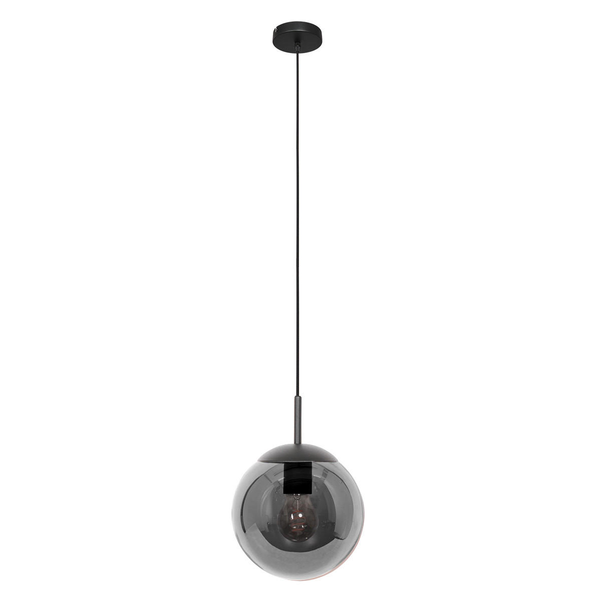 HÄNGELEUCHTE 30/180 cm  - Schwarz, KONVENTIONELL, Glas/Metall (30/180cm)