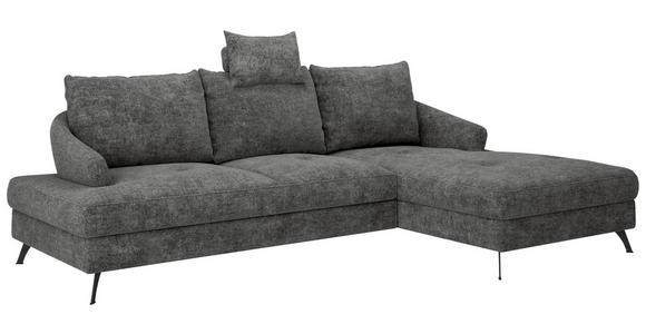 ECKSOFA in Webstoff Schwarz  - Schwarz, KONVENTIONELL, Textil/Metall (293/183cm) - Carryhome