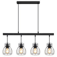 LED-HÄNGELEUCHTE Mina 77/14/120 cm   - Schwarz, Trend, Kunststoff/Metall (77/14/120cm) - Globo