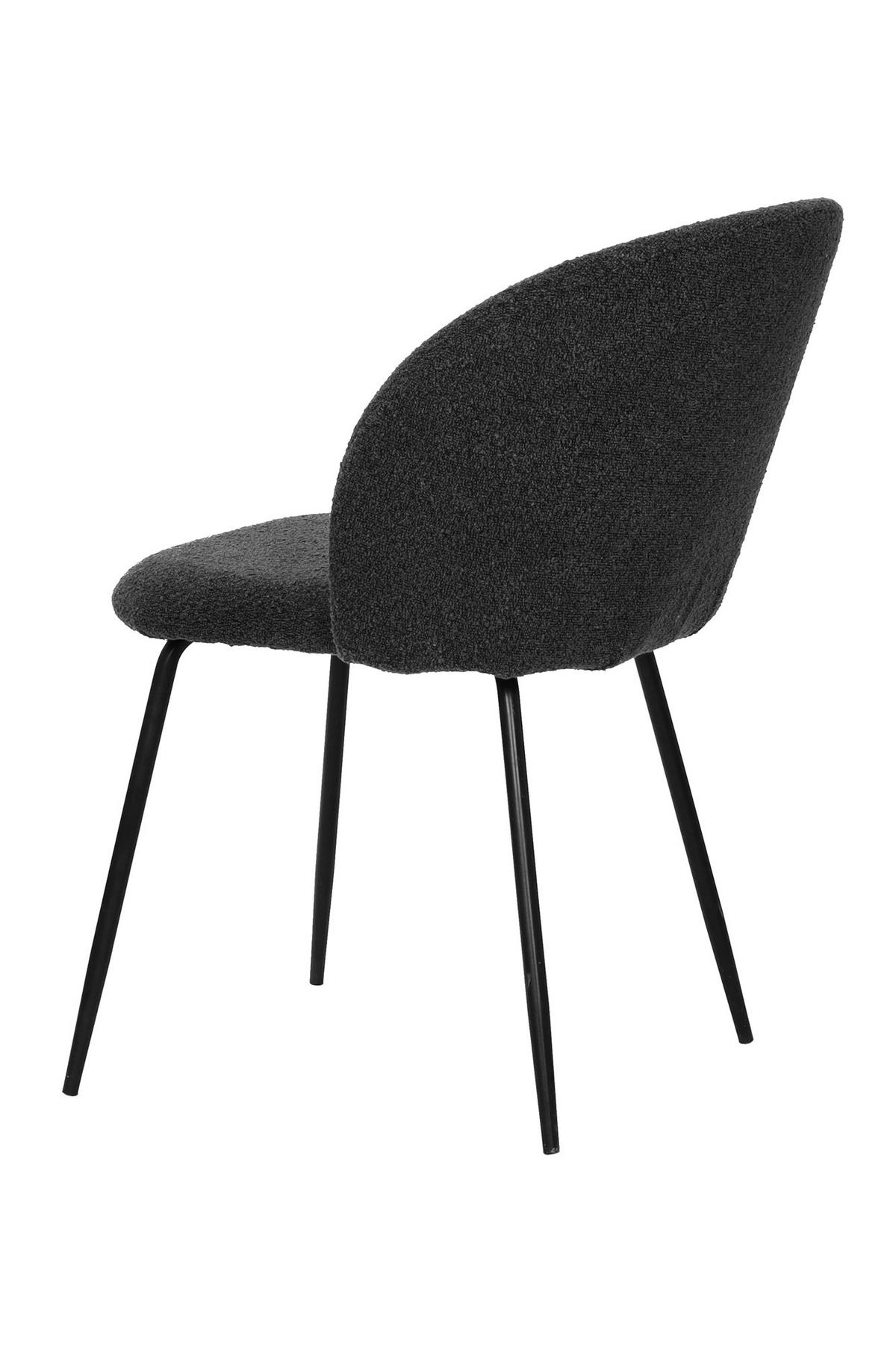 STUHL-SET 2 Stück  in Struktur  - Schwarz, MODERN, Textil/Metall (60/78/48cm) - MID.YOU