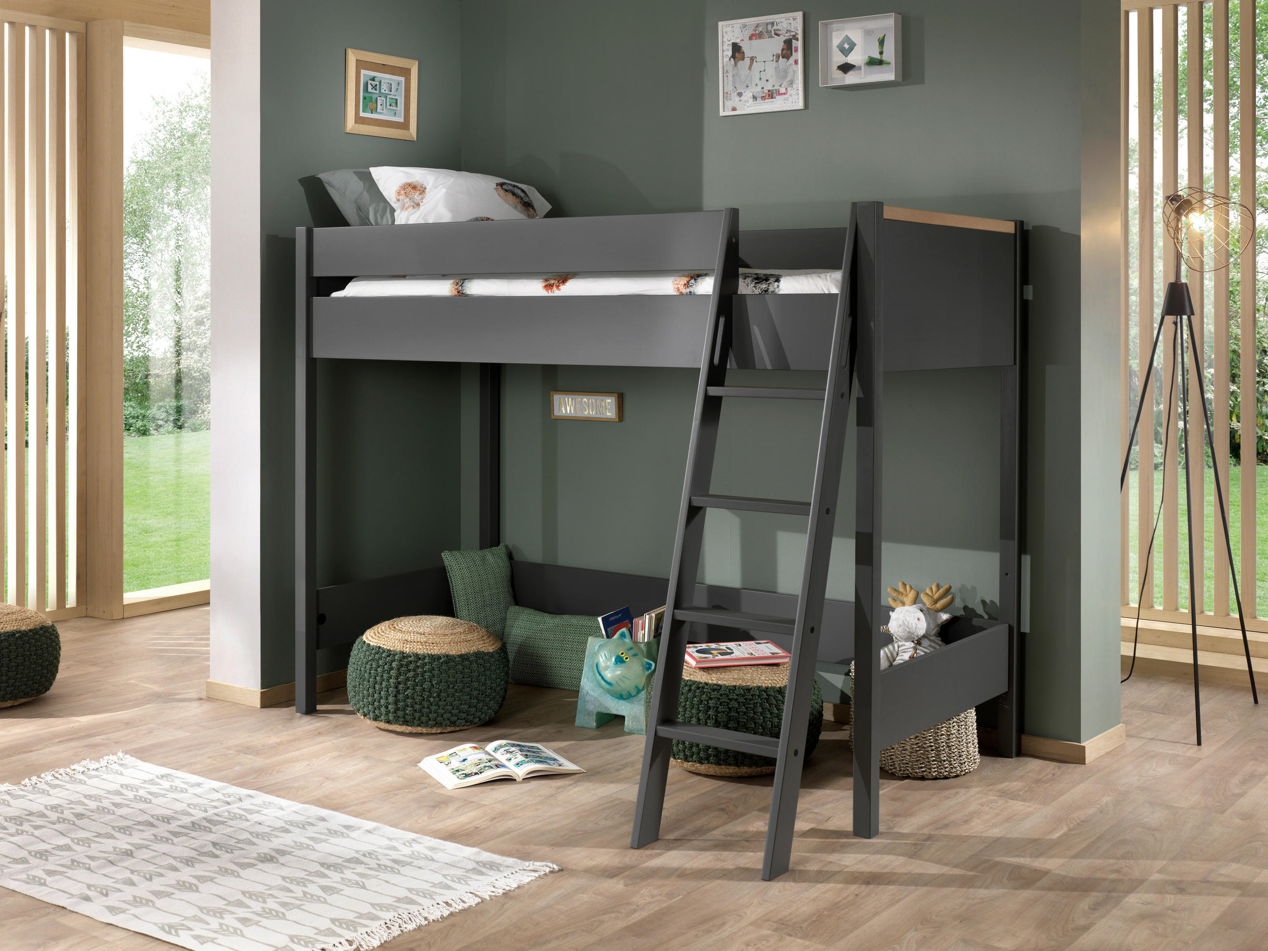 HOCHBETT 90/200 cm Anthrazit Dunkelgrau  - Dunkelgrau/Anthrazit, MODERN, Holz/Holzwerkstoff (90/200cm) - MID.YOU
