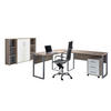 BÜRO erweiterbar, in verschiedenen Holz-Dekoren erhältlich, Schreibtisch seitenverkehrt montierbar, abschließbar Weiß, Sonoma Eiche - Weiß/Sonoma Eiche, MODERN, Holzwerkstoff - MID.YOU