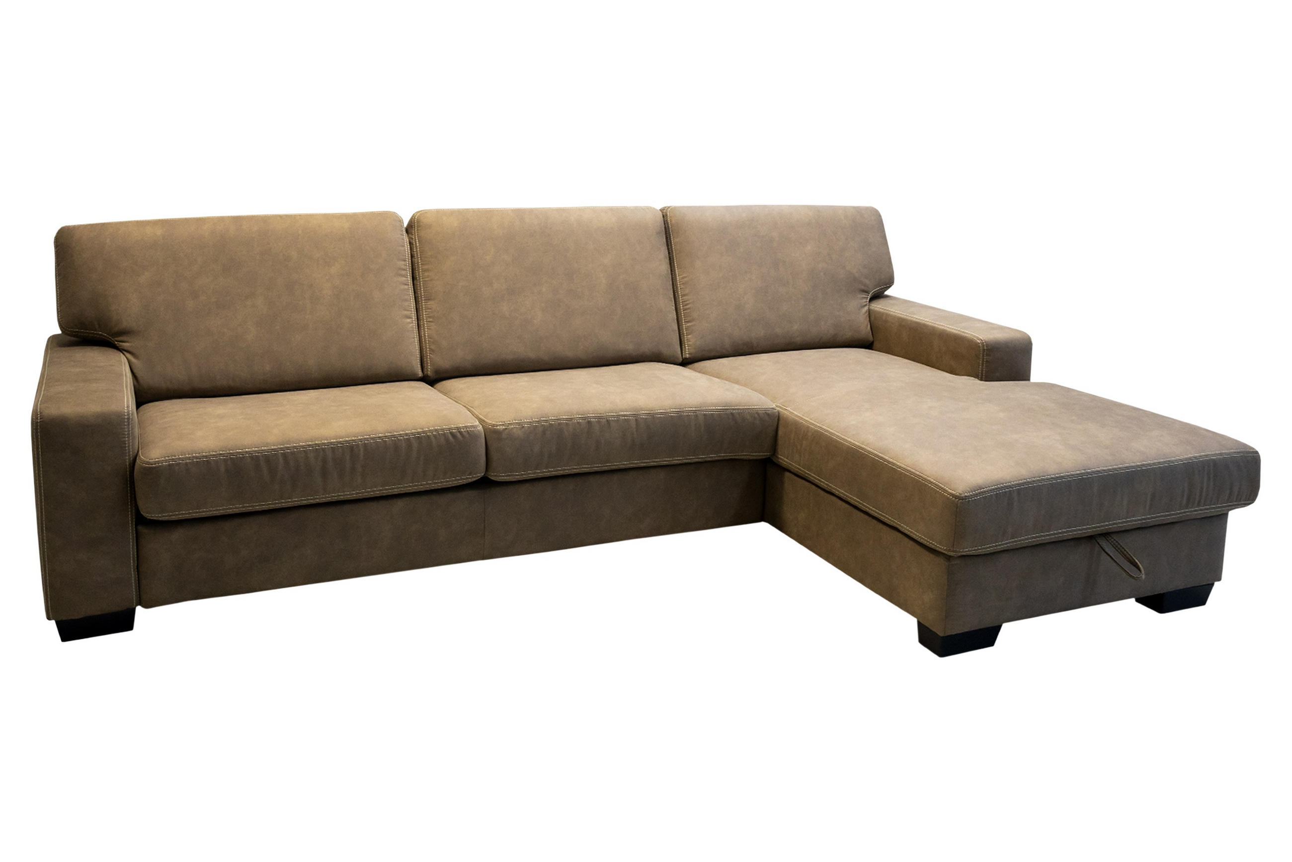 SAROKKANAPÉ textil taupe  - bézs/taupe, Basics, textil/fa (277/91/175cm) - Andante