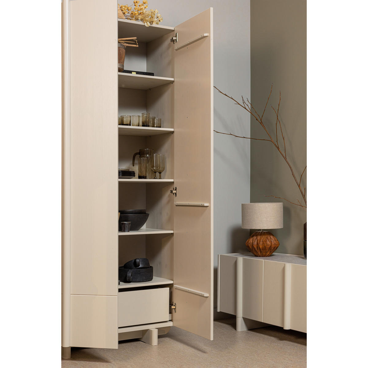 GARDEROBENSCHRANK Basu  in 101/210/46 cm  - Grauweiß, Design, Holz (101/210/46cm) - Livetastic