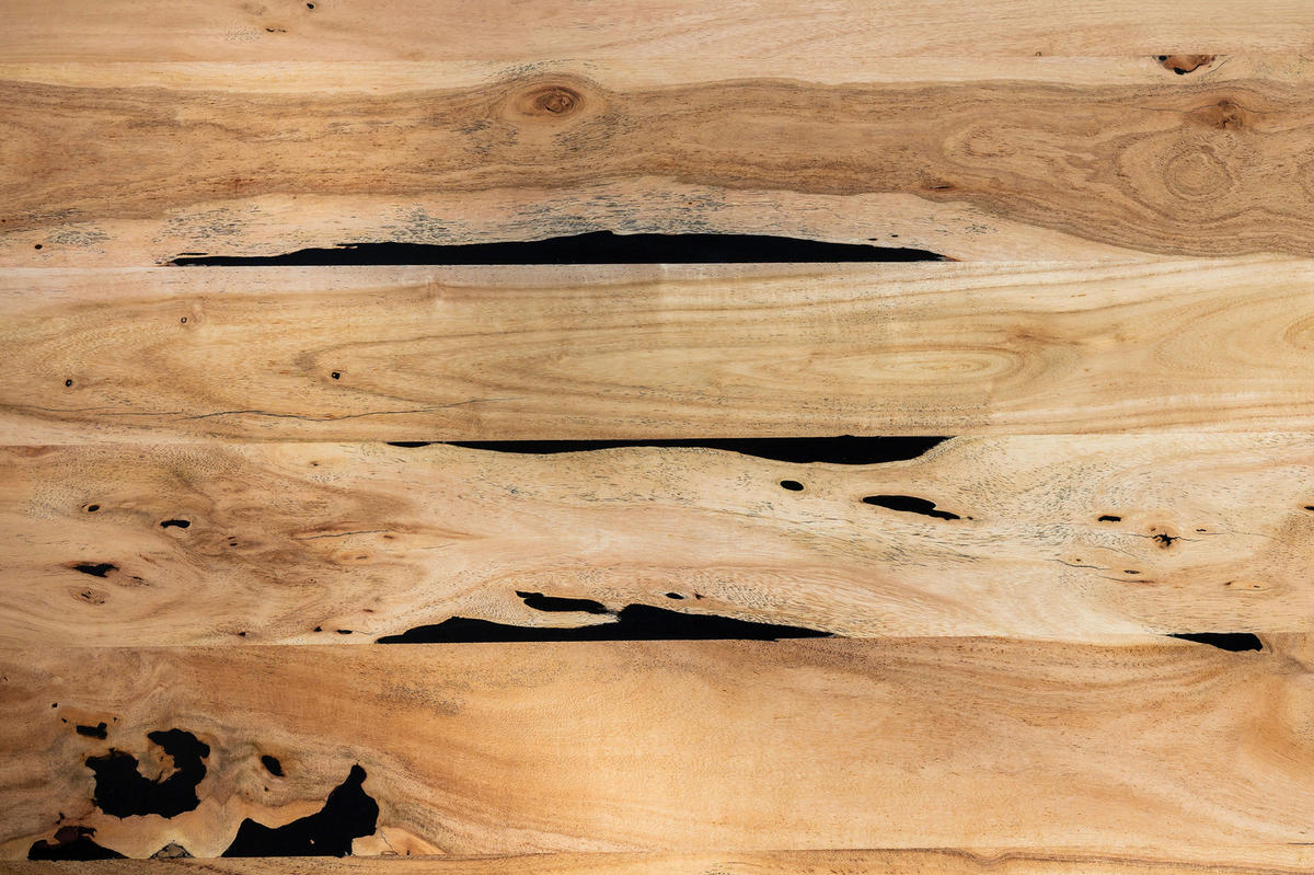 ESSTISCH in Holz, Metall 180/90/76 cm  - Schwarz/Akaziefarben, Design, Holz/Metall (180/90/76cm) - Carryhome