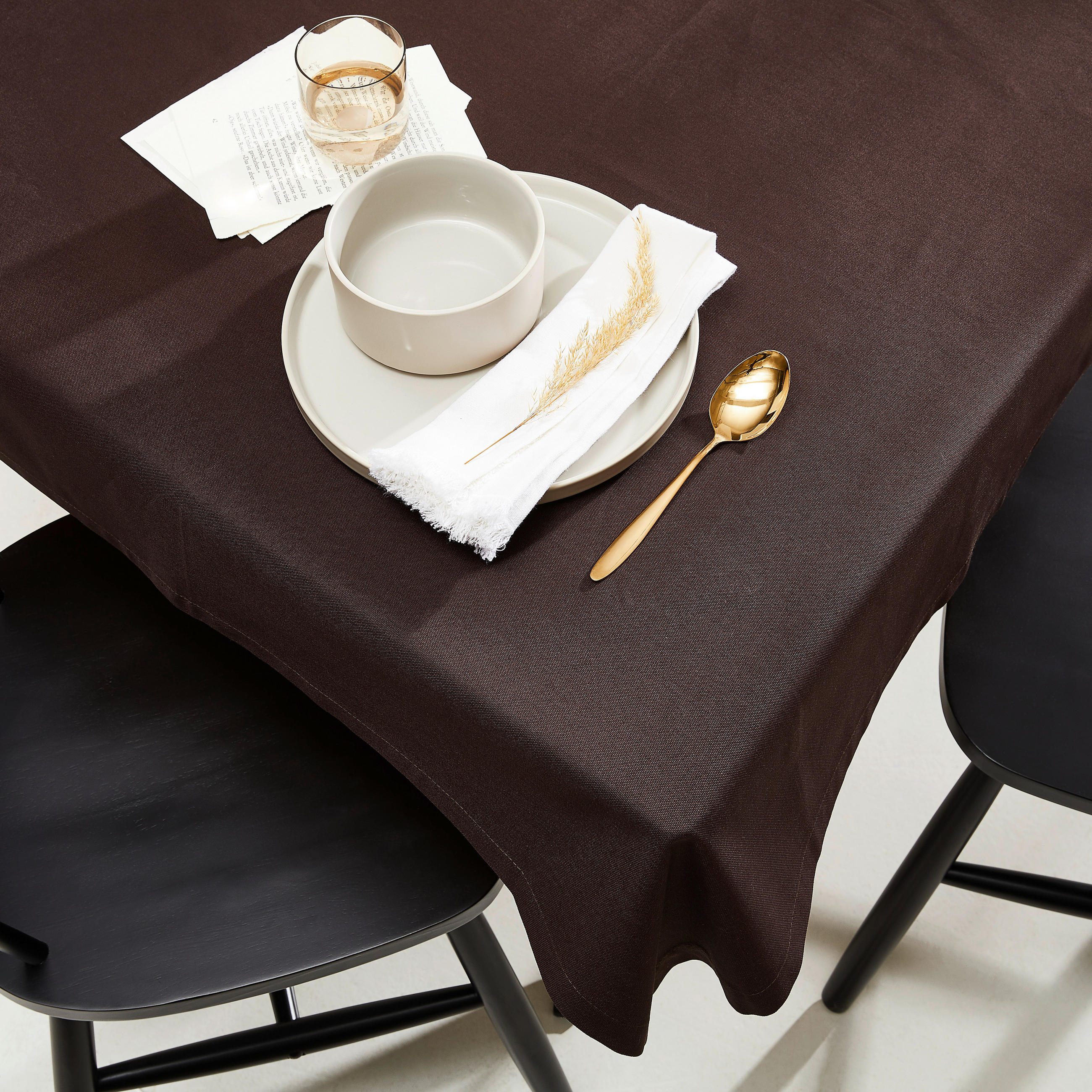 TISCHDECKE Panama 100/100 cm  - Dunkelbraun, Basics, Textil (100/100cm) - Bio:Vio