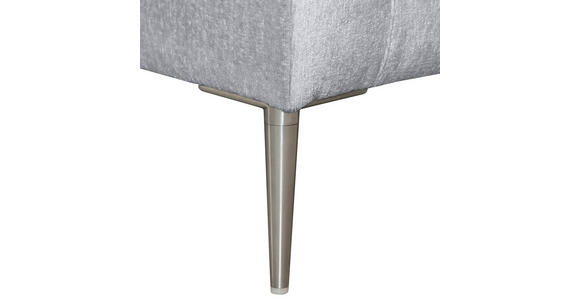 ECKSOFA Grau Chenille - Silberfarben/Grau, KONVENTIONELL, Textil/Metall (284/143cm) - Carryhome