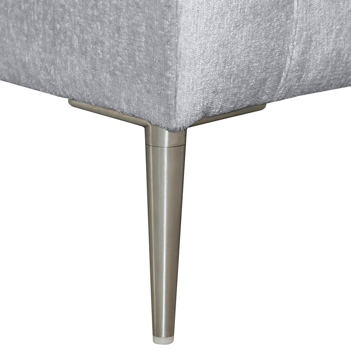 ECKSOFA Grau Chenille  - Silberfarben/Grau, KONVENTIONELL, Textil/Metall (284/143cm) - Carryhome
