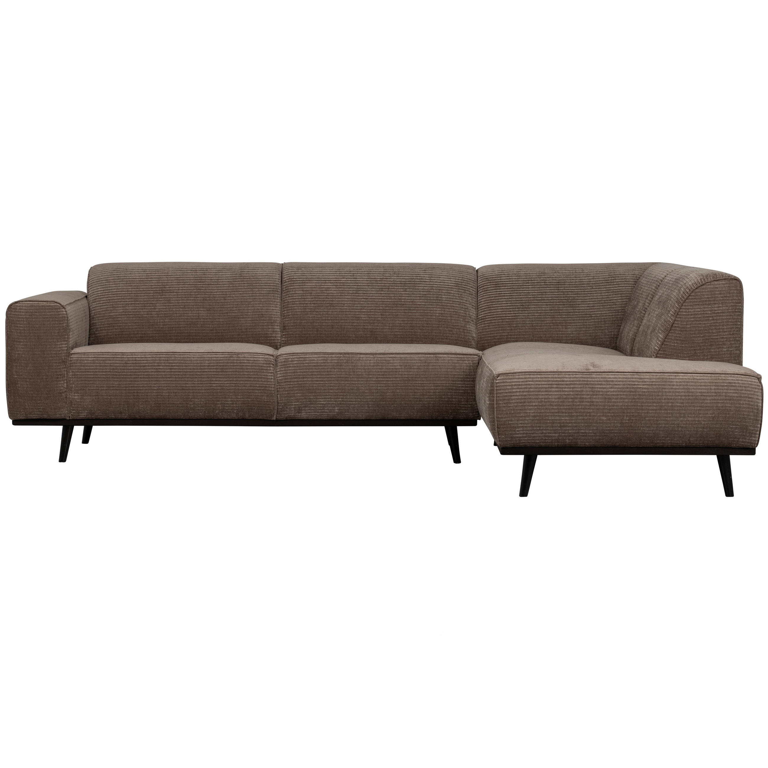 ECKSOFA Statement Taupe gerippt  - Taupe/Schwarz, Design, Holz/Textil (274/210cm) - Livetastic