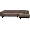 ECKSOFA Statement Taupe gerippt  inkl.  - Taupe/Schwarz, Design, Holz/Textil (274/210cm) - Livetastic