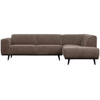 ECKSOFA Statement Taupe gerippt  - Taupe/Schwarz, Design, Holz/Textil (274/210cm) - Livetastic