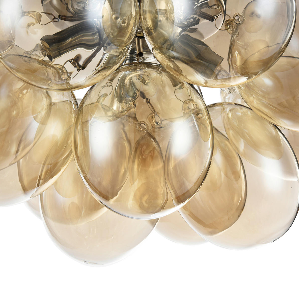 DECKENLEUCHTE 28 W     - Bernsteinfarben/Nickelfarben, Trend, Glas/Metall (38/22,5/38cm) - MAYTONI