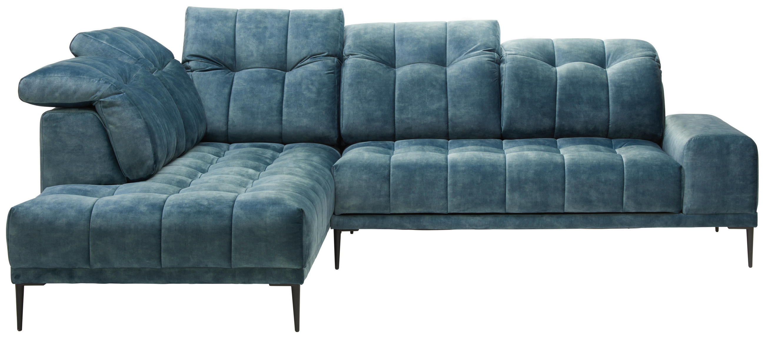 KUTNA GARNITURA tekstil  plava   - crna/plava, Design, tekstil/metal (226/276cm) - Stylife