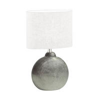 TISCHLEUCHTE 23/13/39 cm   - Silberfarben/Weiß, Basics, Keramik/Textil (23/13/39cm) - Fischer & Honsel