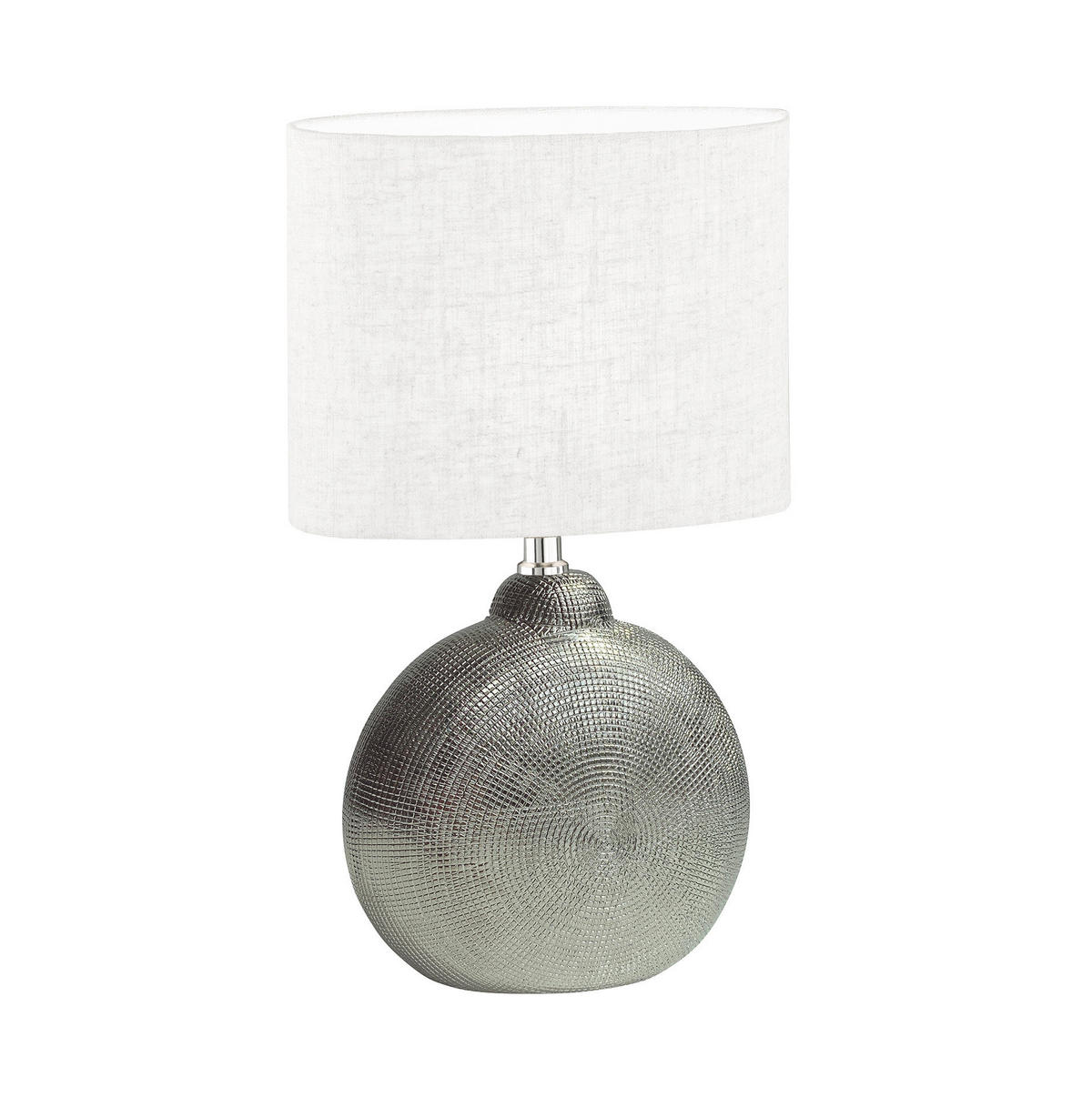 TISCHLEUCHTE 23/13/39 cm   - Silberfarben/Weiß, Basics, Keramik/Textil (23/13/39cm) - Fischer & Honsel