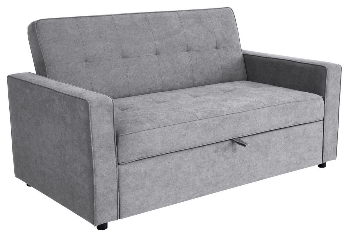 SCHLAFSOFA Flachgewebe Grau  - Grau, Trend, Textil (162/90/89cm) - Livetastic