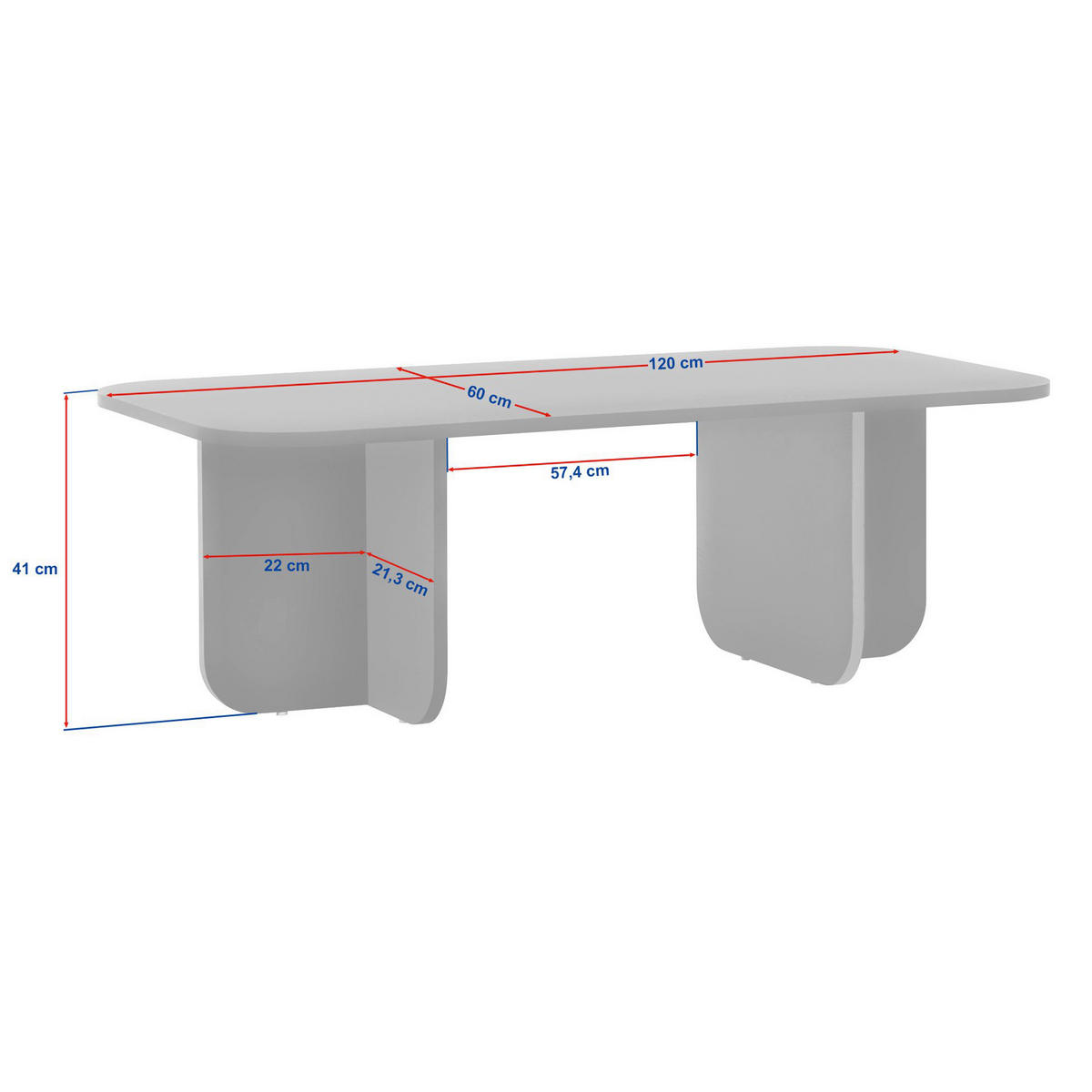 COUCHTISCH Creme  - Creme, Design, Holzwerkstoff (120/41/60cm) - MID.YOU