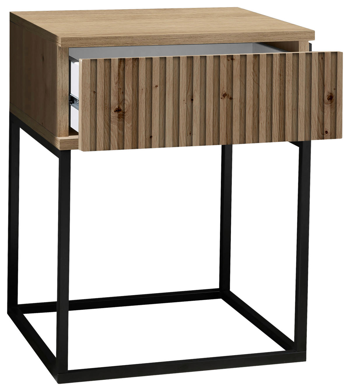 NACHTSCHRANK 40/52/38,5 cm  - Schwarz/Eiche Artisan, MODERN, Holzwerkstoff/Metall (40/52/38,5cm) - Livetastic