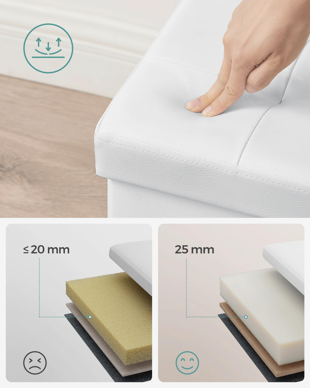 SITZBOX in Kunststoff, Holzwerkstoff Weiß  - Weiß, Basics, Holzwerkstoff/Kunststoff (76/38/38cm)