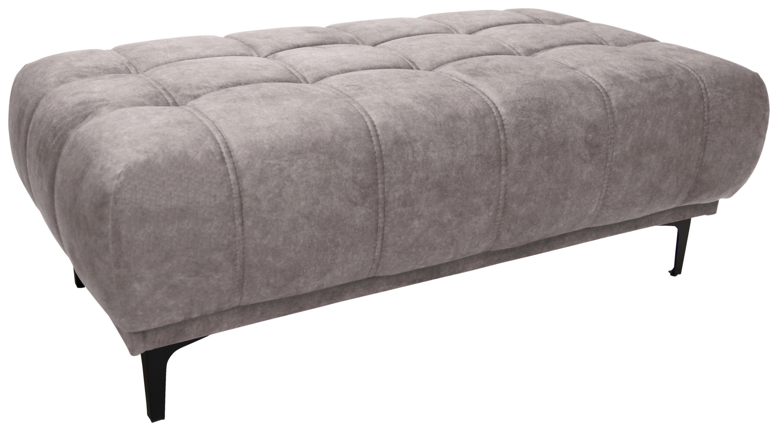 HOCKER Velours Beige  - Beige/Schwarz, Design, Textil/Metall (131/47/71cm) - Stylife