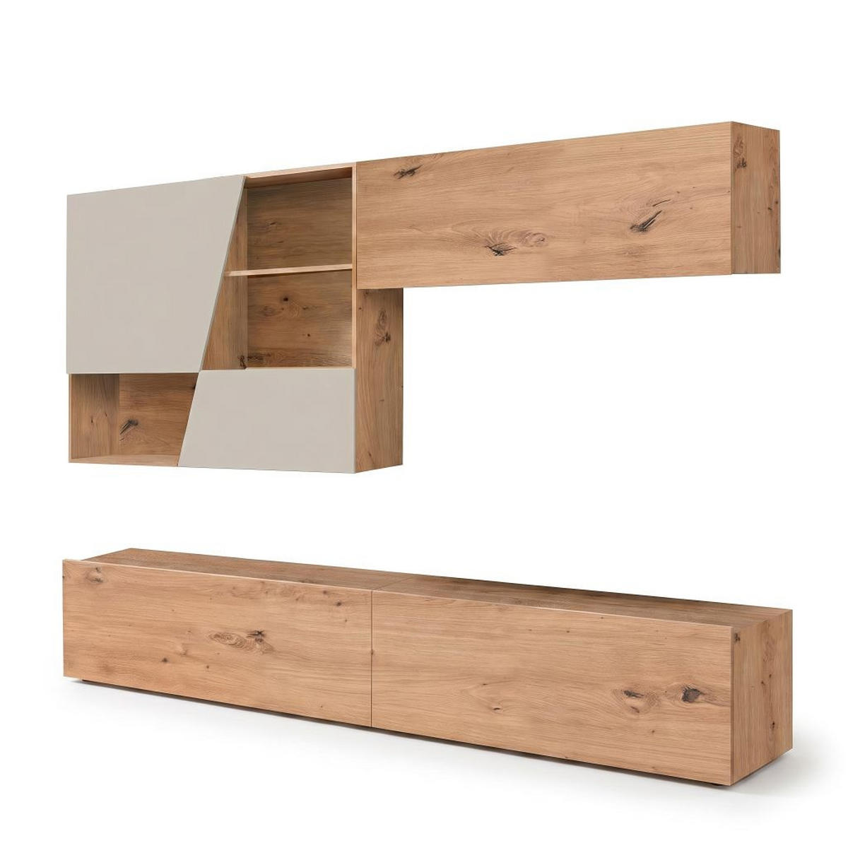 REGAL ZA DNEVNI BORAVAK kašmir, hrast Artisan   - kašmir/hrast Artisan, Moderno, drvni materijal (240/170/40cm) - Ti'me
