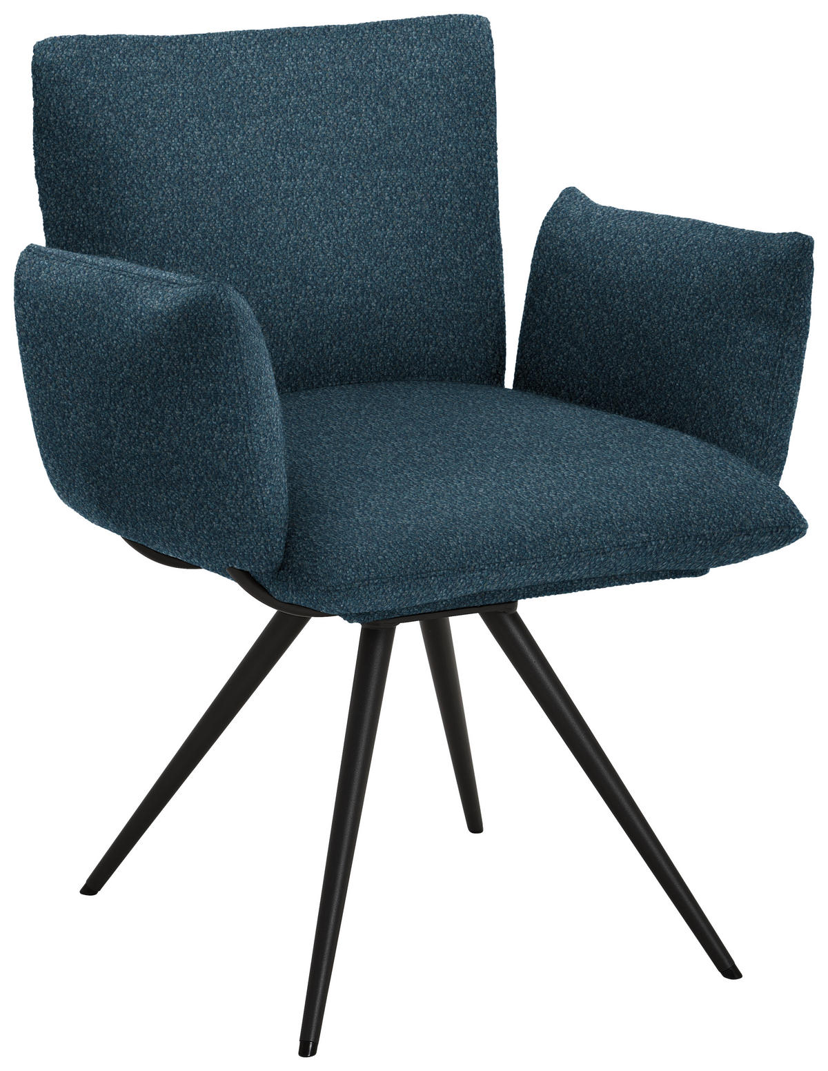 ARMLEHNSTUHL Stahl Struktur  - Blau/Anthrazit, Natur, Textil/Metall (72/90/65cm) - Venjakob