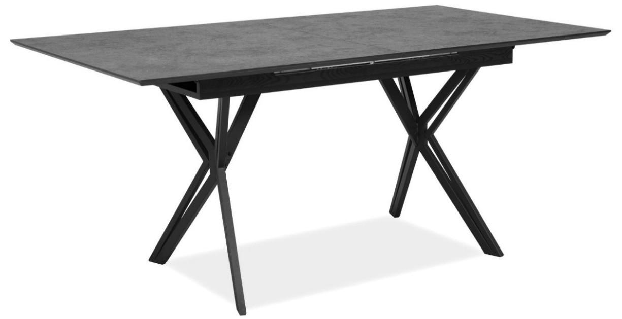 ESSTISCH Schwarz rechteckig  ausziehbar  - Schwarz, MODERN, Holzwerkstoff/Metall (160/90/76cm) - MID.YOU