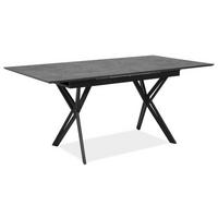 ESSTISCH Schwarz rechteckig  ausziehbar  - Schwarz, MODERN, Holzwerkstoff/Metall (160/90/76cm) - MID.YOU