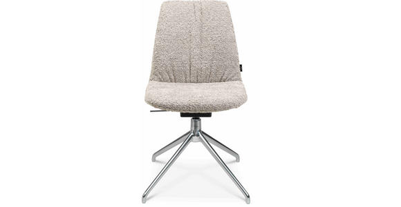 STUHL in Aluminium Bouclé Metall, Textil - Greige/Alufarben, Design, Textil/Metall (46/81,5-84,5/55cm) - Johann Jakob
