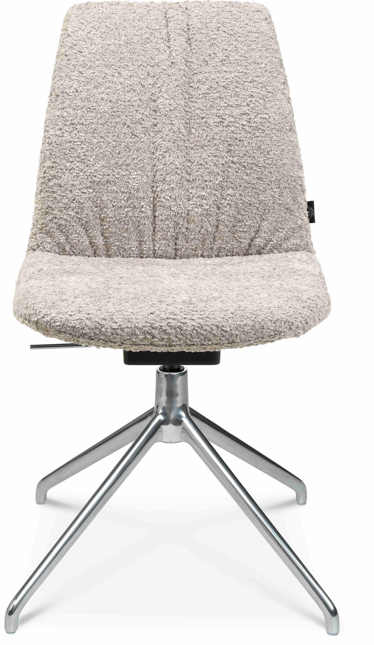 STUHL  in Aluminium Bouclé  - Greige/Alufarben, Design, Textil/Metall (46/81,5-84,5/55cm) - Johann Jakob