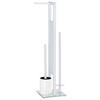 WC-BÜRSTENKOMBINATION - Weiß, Basics, Glas/Kunststoff (18/70/23cm) - Wenko