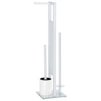 WC-BÜRSTENKOMBINATION - Weiß, Basics, Glas/Kunststoff (18/70/23cm) - Wenko