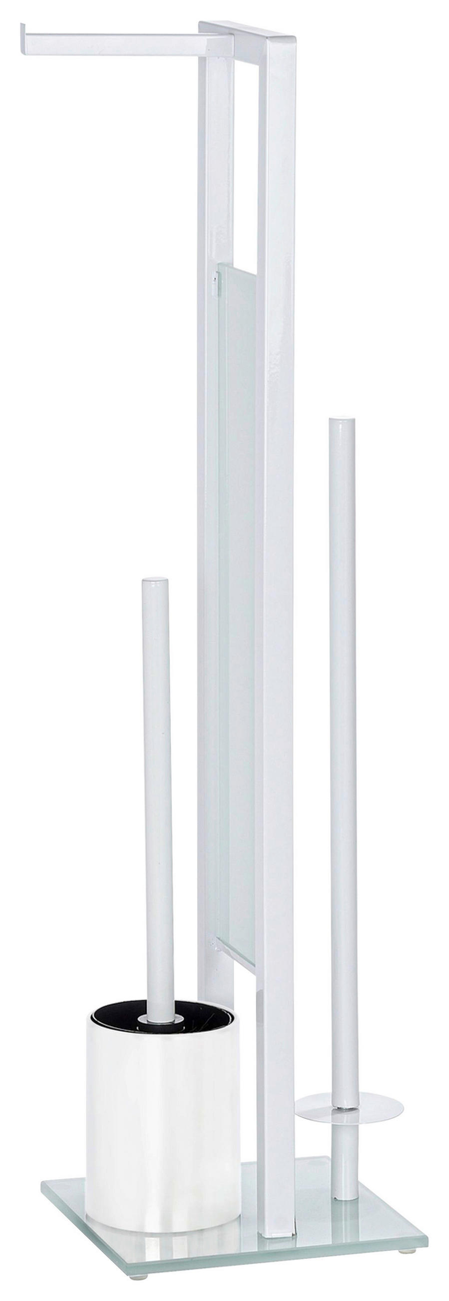 WC-BÜRSTENKOMBINATION - Weiß, Basics, Glas/Kunststoff (18/70/23cm) - Wenko