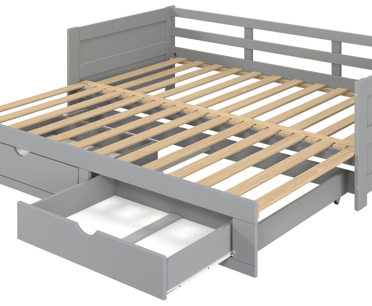 AUSZIEHBETT 200/100 cm Grau  - Naturfarben/Grau, Modern, Holz/Holzwerkstoff (200/100cm) - MID.YOU