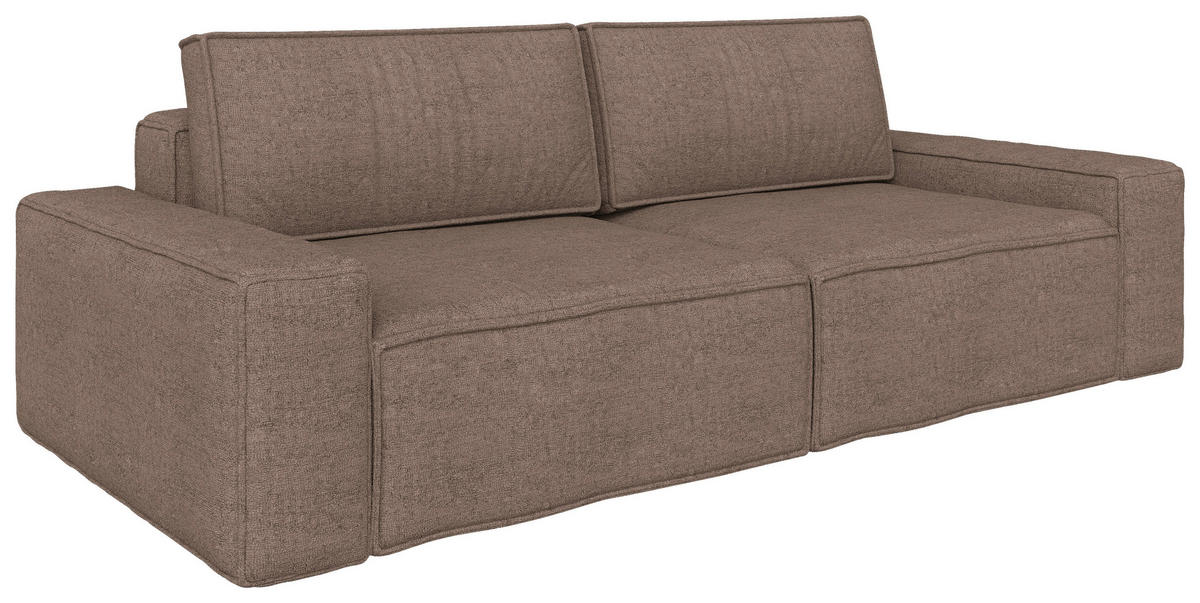 SCHLAFSOFA Webstoff Braun  - Schwarz/Braun, KONVENTIONELL, Kunststoff/Textil (256/83/115cm) - Carryhome