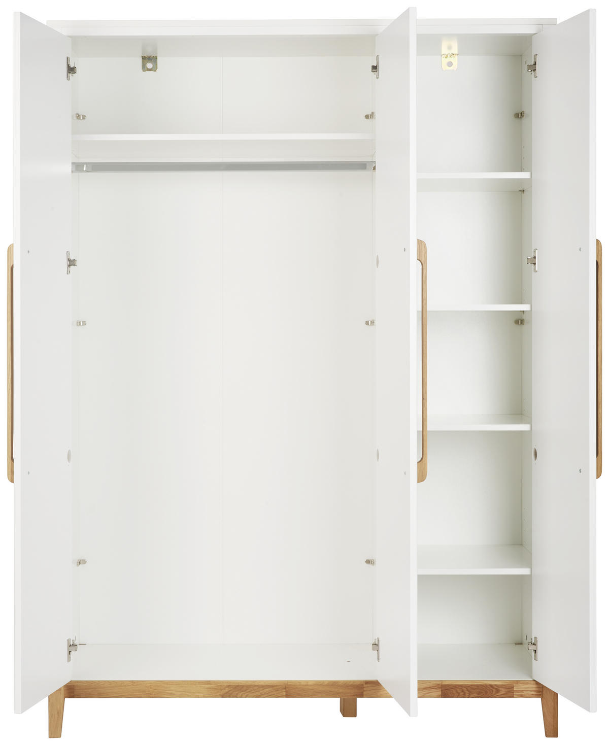 BABYKLEIDERSCHRANK Scandic Weiß, Eichefarben  - Eichefarben/Weiß, Design, Holz/Holzwerkstoff (135/190/55cm) - Jimmylee