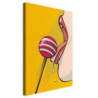 LEINWANDBILD Abstraktes, Essen und Trinken, Frauen Rot, Dunkelgelb  - Rot/Dunkelgelb, Basics, Holzwerkstoff/Textil (40/60/1.2cm) - artgeist