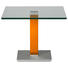 BEISTELLTISCH in Metall, Glas 60/60/46-65 cm - Edelstahlfarben/Gelb, Design, Glas/Kunststoff (60/60/46-65cm) BEISTELLTISCH in Metall, Glas 60/60/46-65 cm - Edelstahlfarben/Gelb, Design, Glas/Kunststoff (60/60/46-65cm)