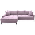 ECKSOFA  in Cord Lila  173/280 cm  - Lila/Schwarz, KONVENTIONELL, Textil/Metall (173/280cm) - Hom`in