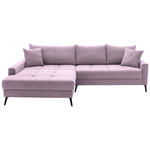 ECKSOFA  in Cord Lila  173/280 cm  - Lila/Schwarz, KONVENTIONELL, Textil/Metall (173/280cm) - Hom`in