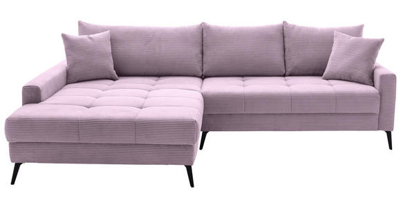 ECKSOFA  in Cord Lila  173/280 cm  - Lila/Schwarz, KONVENTIONELL, Textil/Metall (173/280cm) - Hom`in
