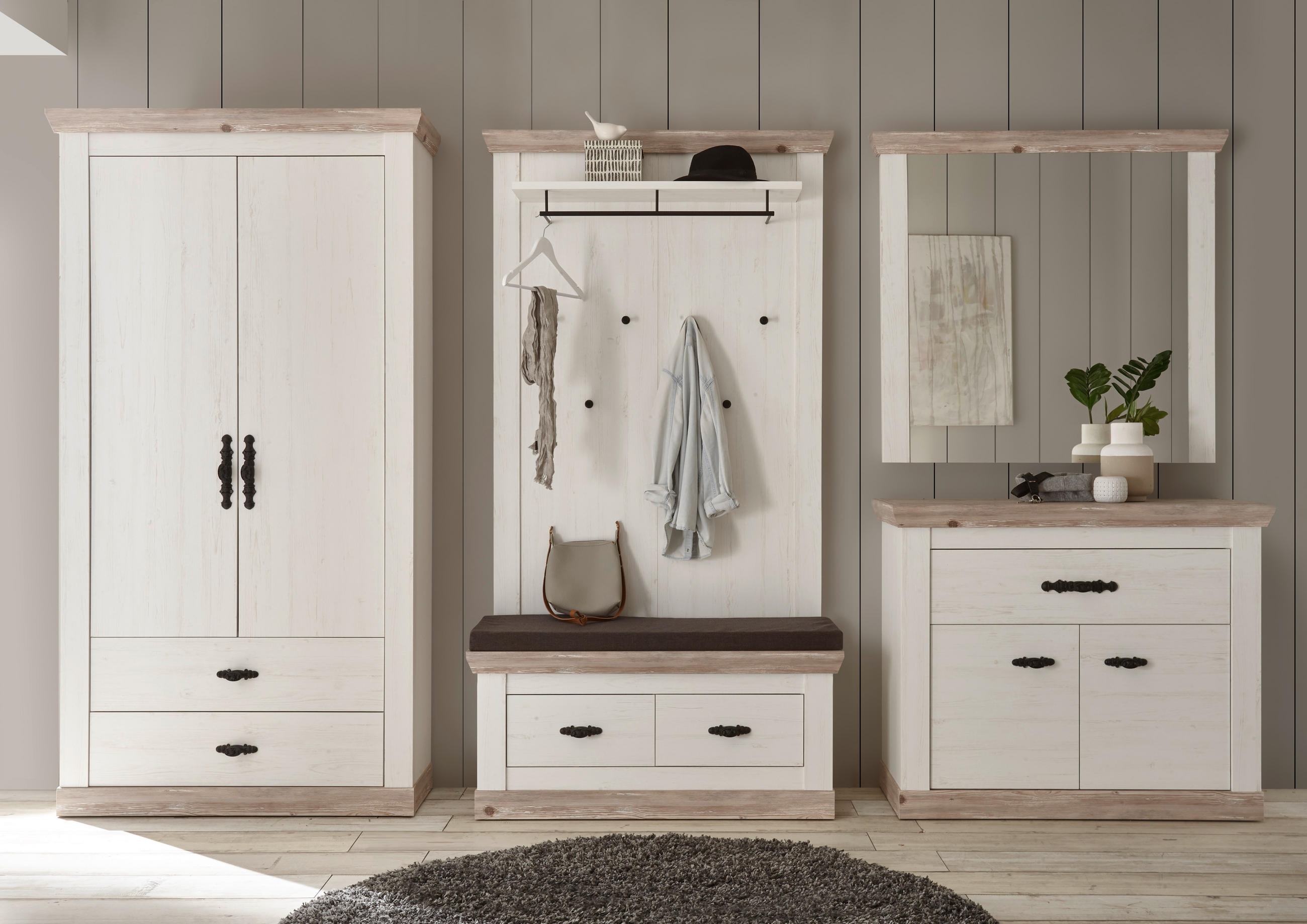 GARDEROBE 5-teilig  in 341/201/45 cm  - Design, Holzwerkstoff (341/201/45cm) - MID.YOU