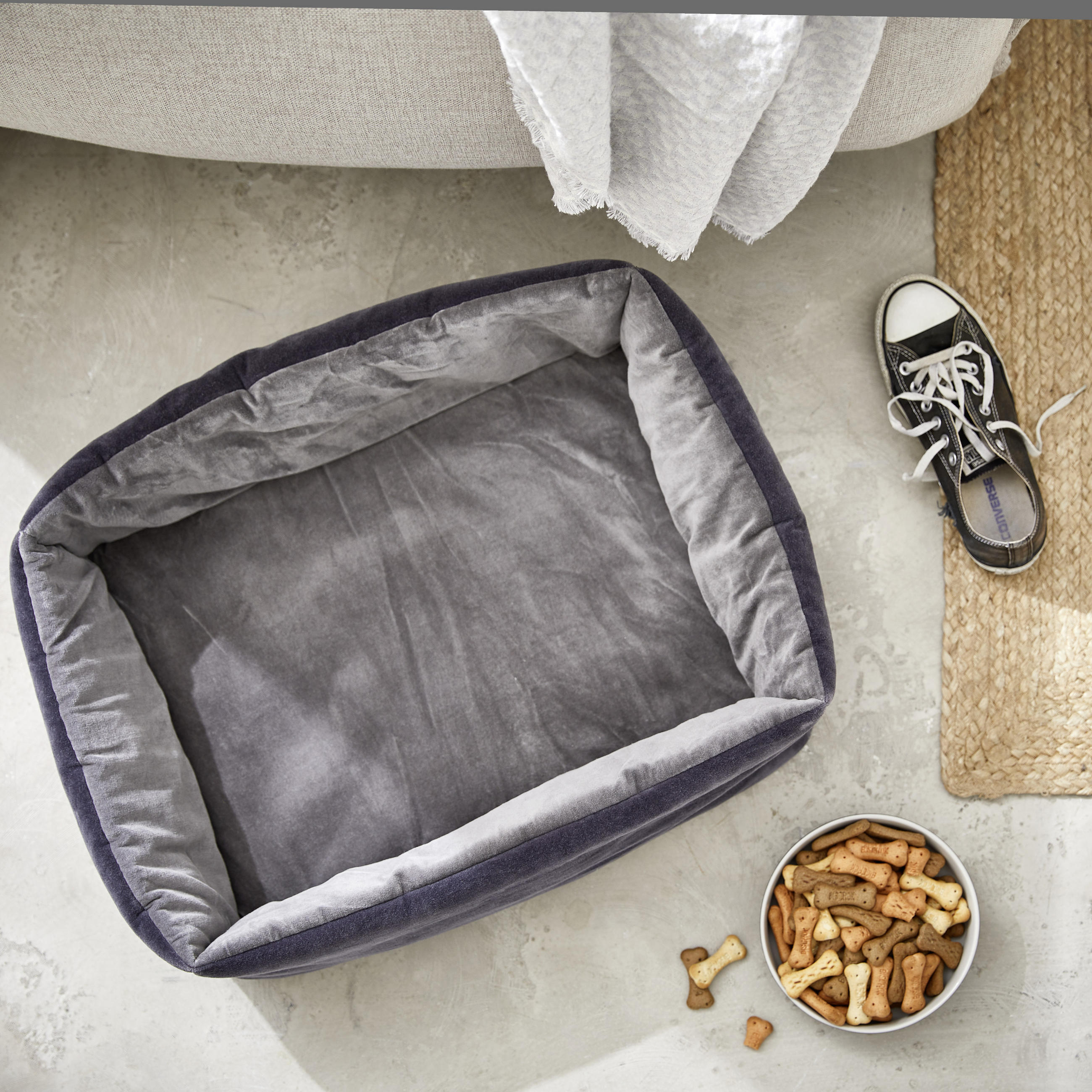 HUNDESOFA - Schwarz/Weiß, Trend, Textil (56/40/20cm) - Xora