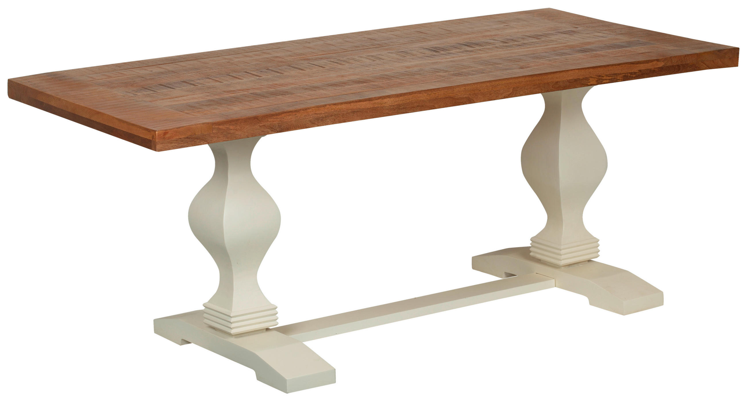 ESSTISCH in Holz 180/90/80 cm  - Hellbraun/Weiß, ROMANTIK / LANDHAUS, Holz (180/90/80cm) - Landscape