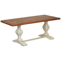 ESSTISCH in Holz 180/90/80 cm  - Hellbraun/Weiß, ROMANTIK / LANDHAUS, Holz (180/90/80cm) - Landscape