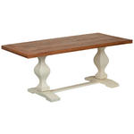 ESSTISCH in Holz 180/90/80 cm  - Hellbraun/Weiß, ROMANTIK / LANDHAUS, Holz (180/90/80cm) - Landscape