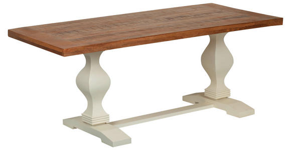 ESSTISCH in Holz 180/90/80 cm  - Hellbraun/Weiß, ROMANTIK / LANDHAUS, Holz (180/90/80cm) - Landscape