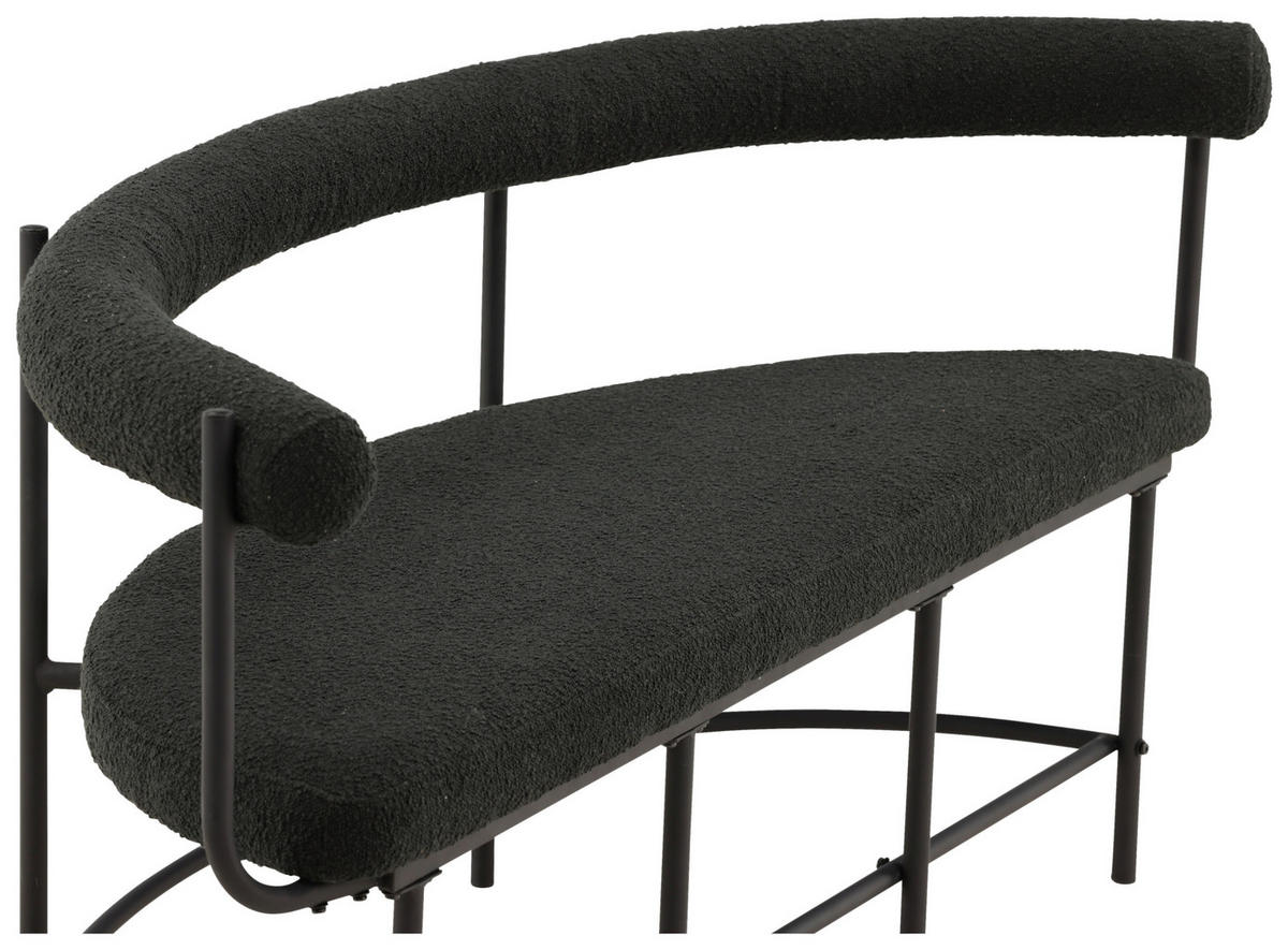 SITTBÄNK i metall, textil svart  - svart, Design, metall/textil (165/75/51cm) - Livetastic