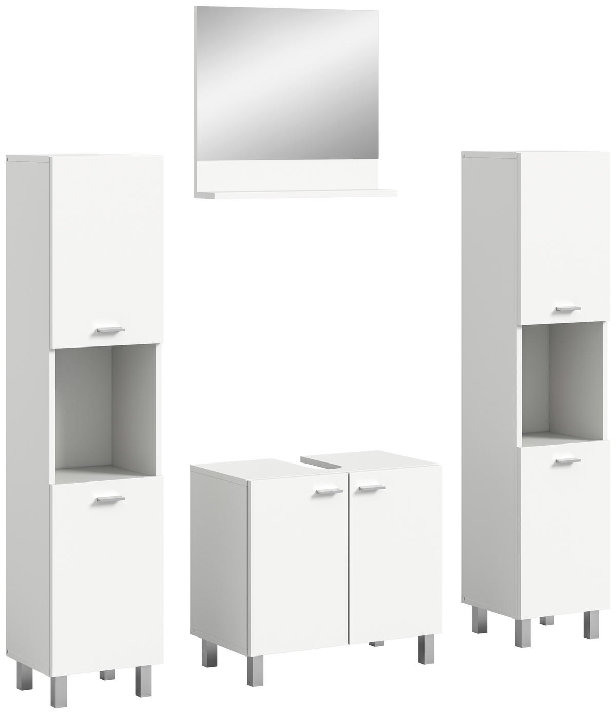 KOPALNICA  bela  - srebrne barve/bela, Moderno, umetna masa/steklo (117cm) - MID.YOU